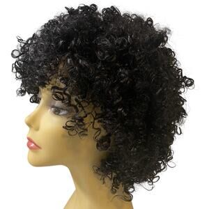 ASHRO Human Hair Wig Katrina Kinky Curly Locs Jet Black for Women Avg Size NWT
